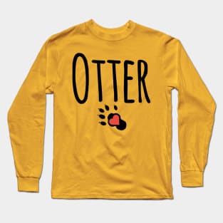 Otter Heart Paw Long Sleeve T-Shirt